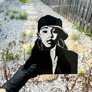 Missy Elliott Glass Painting